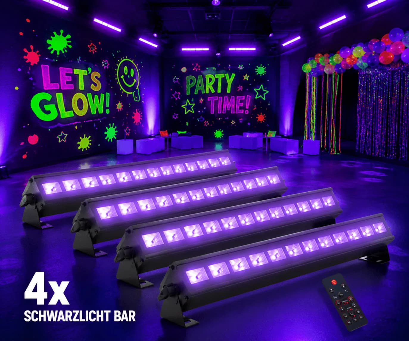 Schwarzlicht Bar Set - Perfekt für Neon Partys, Events